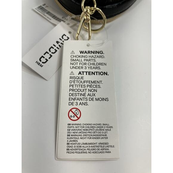 H&M Mini Backpack Keychain Accessory Black Crocodile Pattern Gold Hardware NWT - Picture 10 of 10